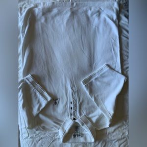 ANTIQUA Golf white tee-shirt short sleeve polo style collar, small, 100% cotton